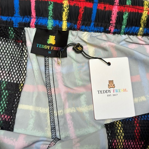 NEW Teddy Fresh Checkered Crayon Multicolor Shorts – Black – Men’s M Streetwear - Picture 6 of 8